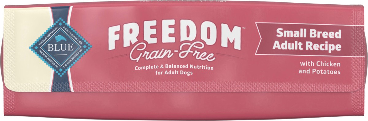 slide 4 of 9, Blue Buffalo Freedom Grain Free Natural Adult Small Breed Dry Dog Food, Chicken 11-lb, 11 lb