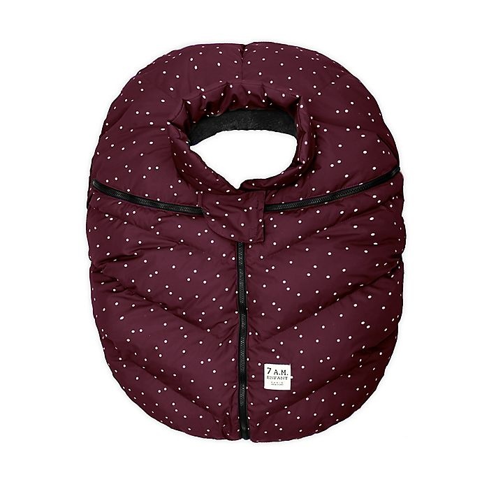 slide 1 of 6, 7AM Enfant Car Seat Cocoon Cover with Plush Lining - Maroon Petit Pois, 1 ct