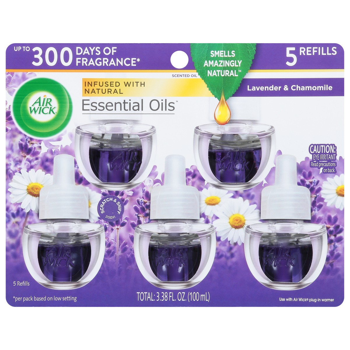 slide 1 of 9, Air Wick Essential Oils Lavender & Chamomile Scented Oil Refills 5 ea, 5 ct