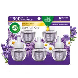 Air Wick Plug in Scented Oil Refill, 5 ct, Lavender and Chamomile, Air Freshener, Essential Oils
