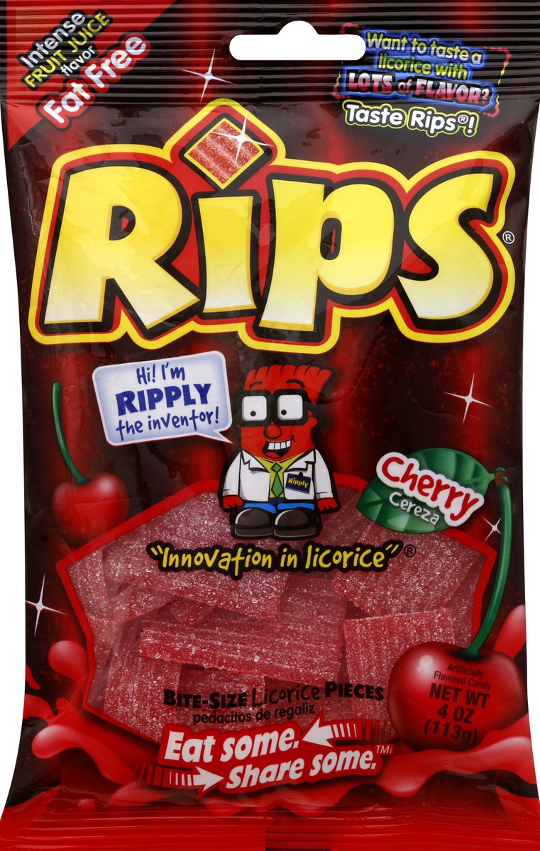 slide 3 of 3, Rips Fat Free Cherry Candy Bite-Size 4 oz, 4 oz