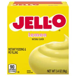Jell-O Lemon Naturally Flavored Instant Pudding & Pie Filling Mix, 3.4 oz Box