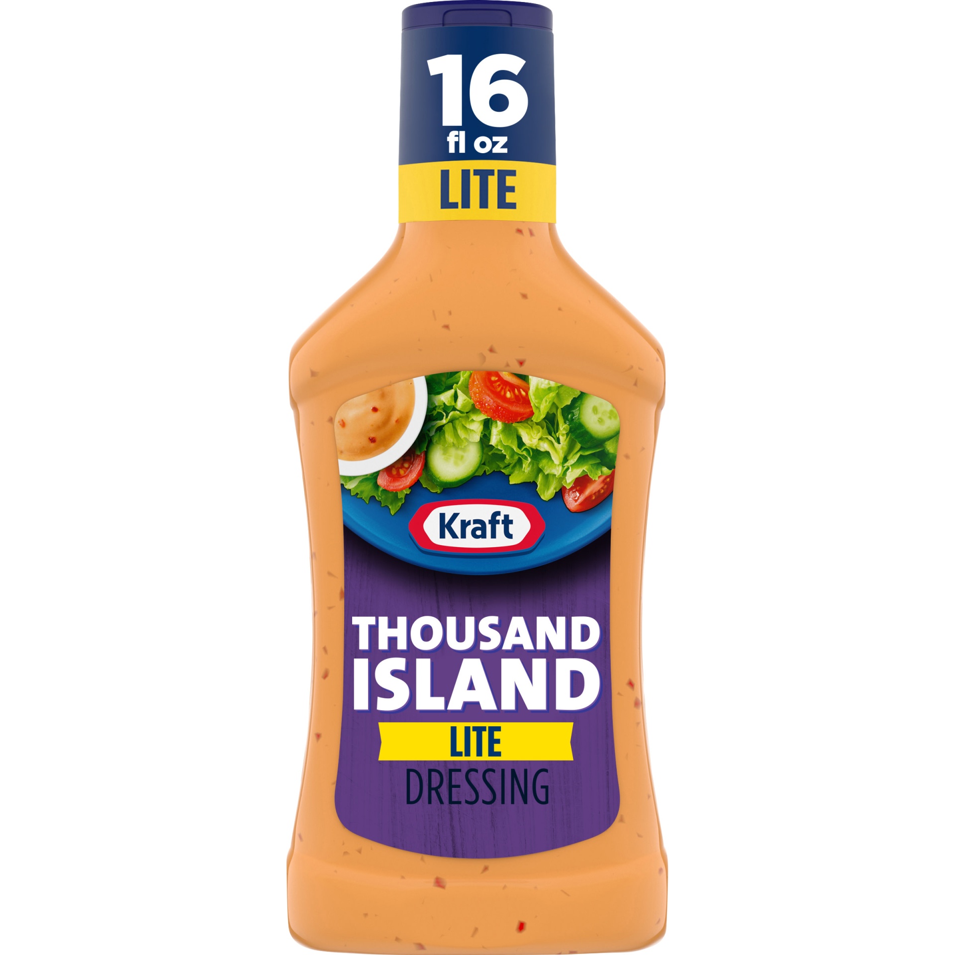 slide 1 of 1, Kraft Thousand Island Lite Salad Dressing Bottle, 16 fl oz