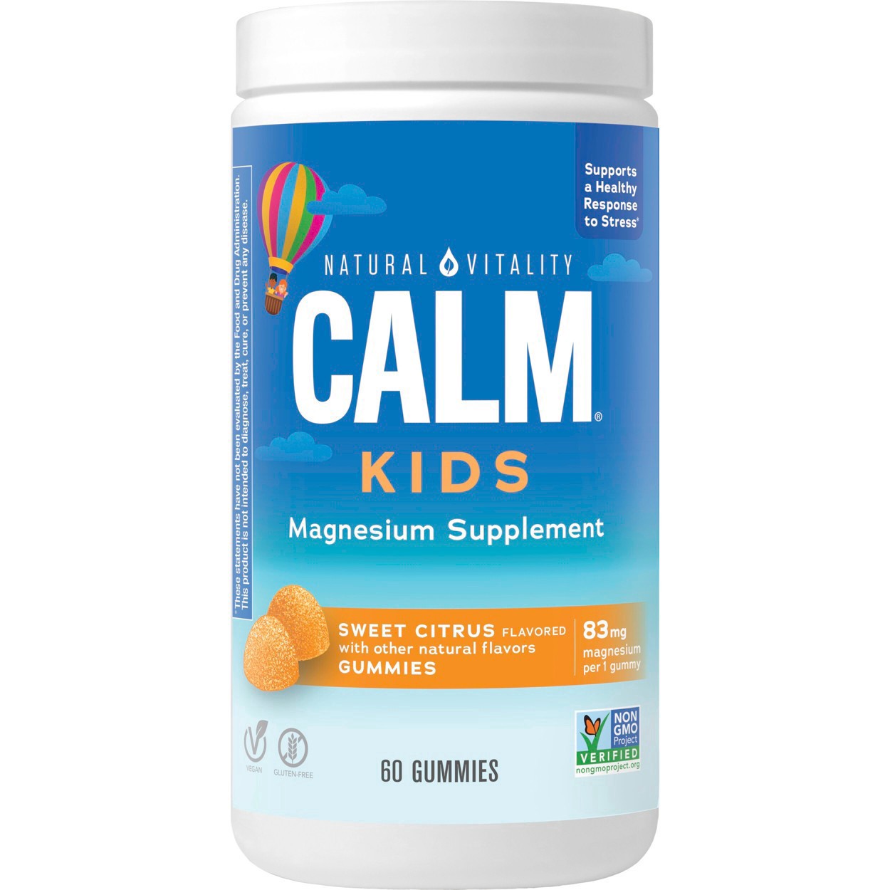 slide 9 of 12, Natural Vitality CALM Kids Sweet Citrus Flavored Magnesium Supplement Gummies – 60 Count, 1 Bottle, 60 ct