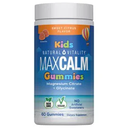 Natural Vitality Kids CALM Magnesium Citrate Sweet Citrus Gummies 60 Ct