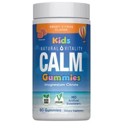 Natural Vitality Kids CALM Magnesium Citrate Sweet Citrus Gummies 60 Ct
