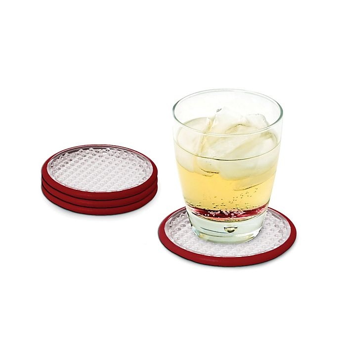 slide 2 of 2, Spectrum Cora Bubble Coasters - Red/Clear, 4 ct