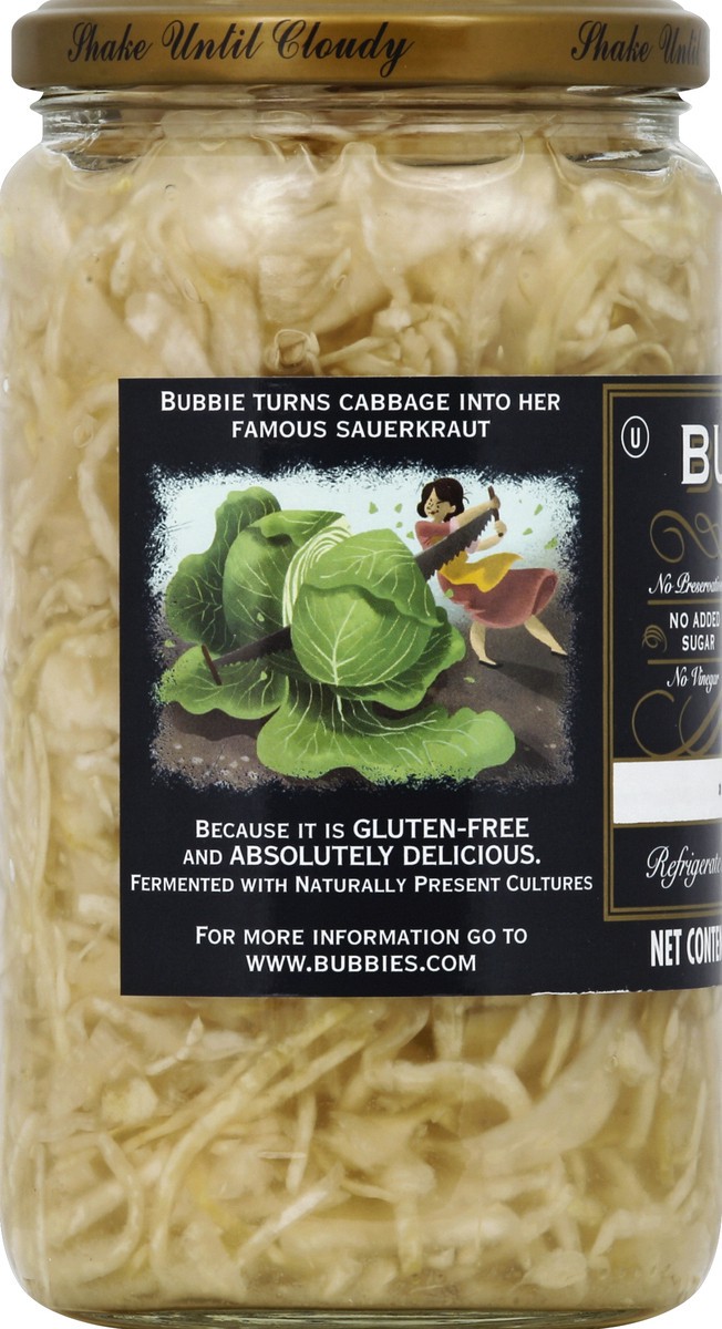 slide 3 of 7, Bubbies Sauerkraut 25 fl oz, 25 fl oz