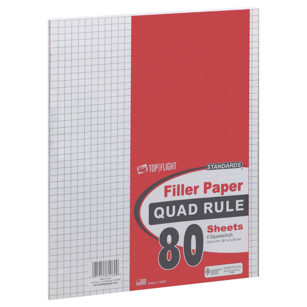 slide 2 of 9, Top Flight Filler Paper, Quadrille, 80 ct