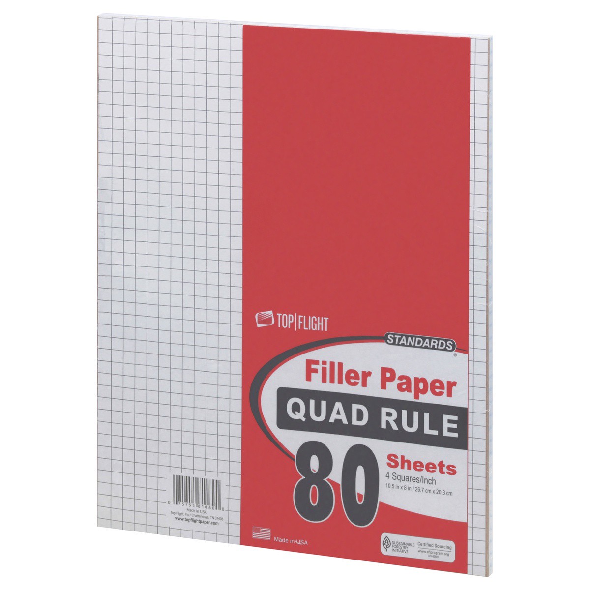 slide 3 of 9, Top Flight Filler Paper, Quadrille, 80 ct