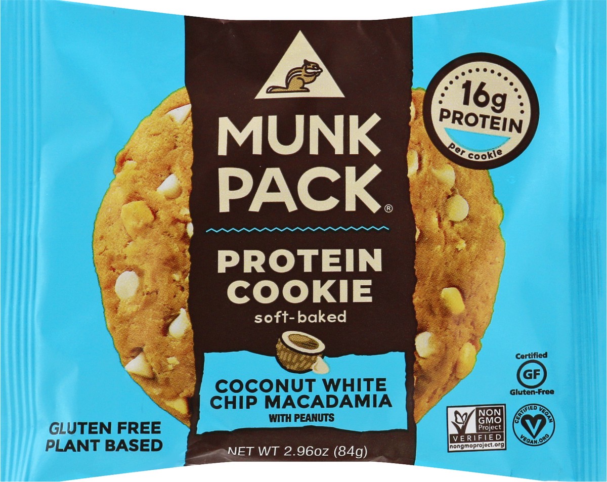 slide 1 of 13, Munk Pack Coconut White Chocolate Macadamia Protein Cookie, 2.9 oz