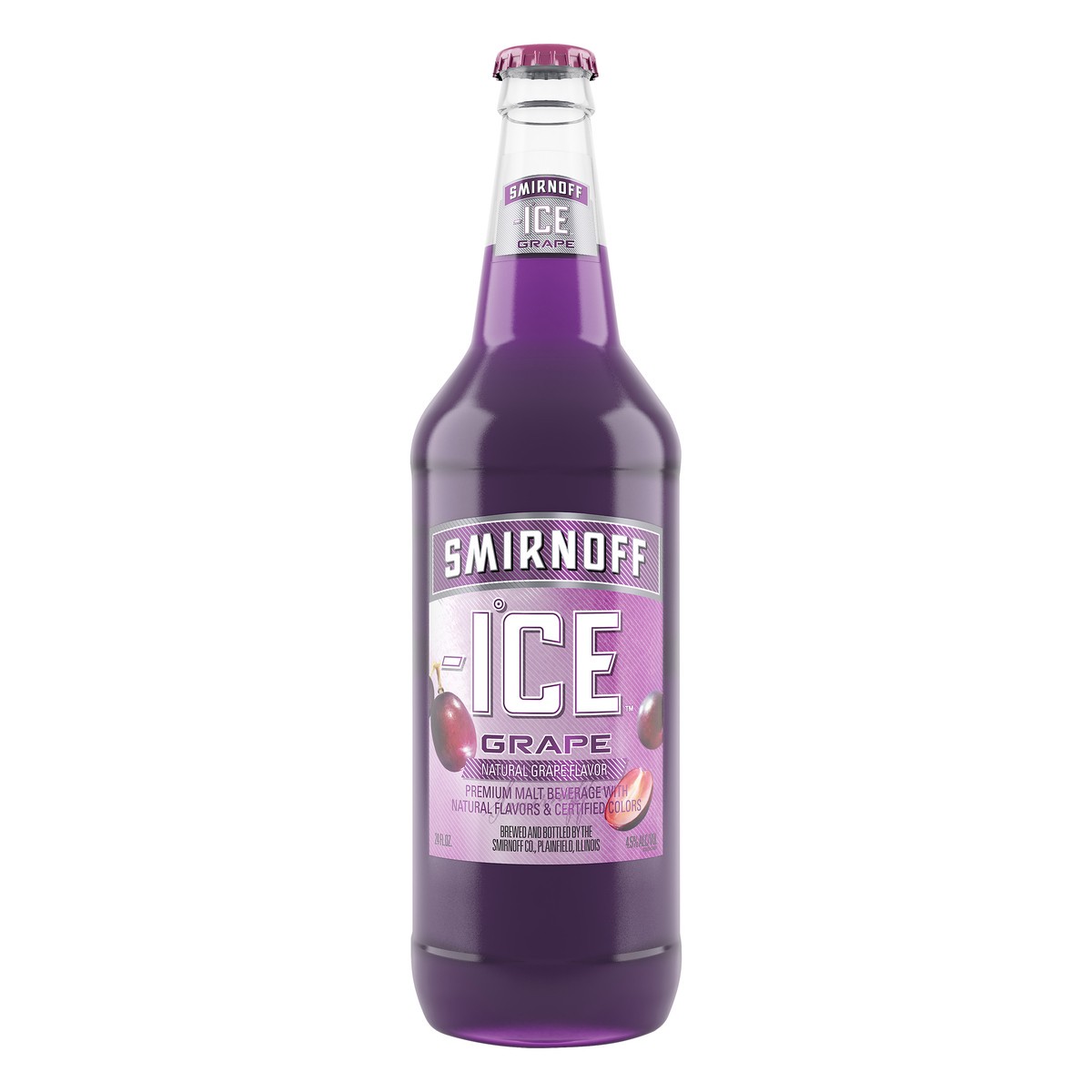 slide 1 of 2, Smirnoff Ice Grape Sparkling Drink, 24oz Single Bottle, 24 fl oz