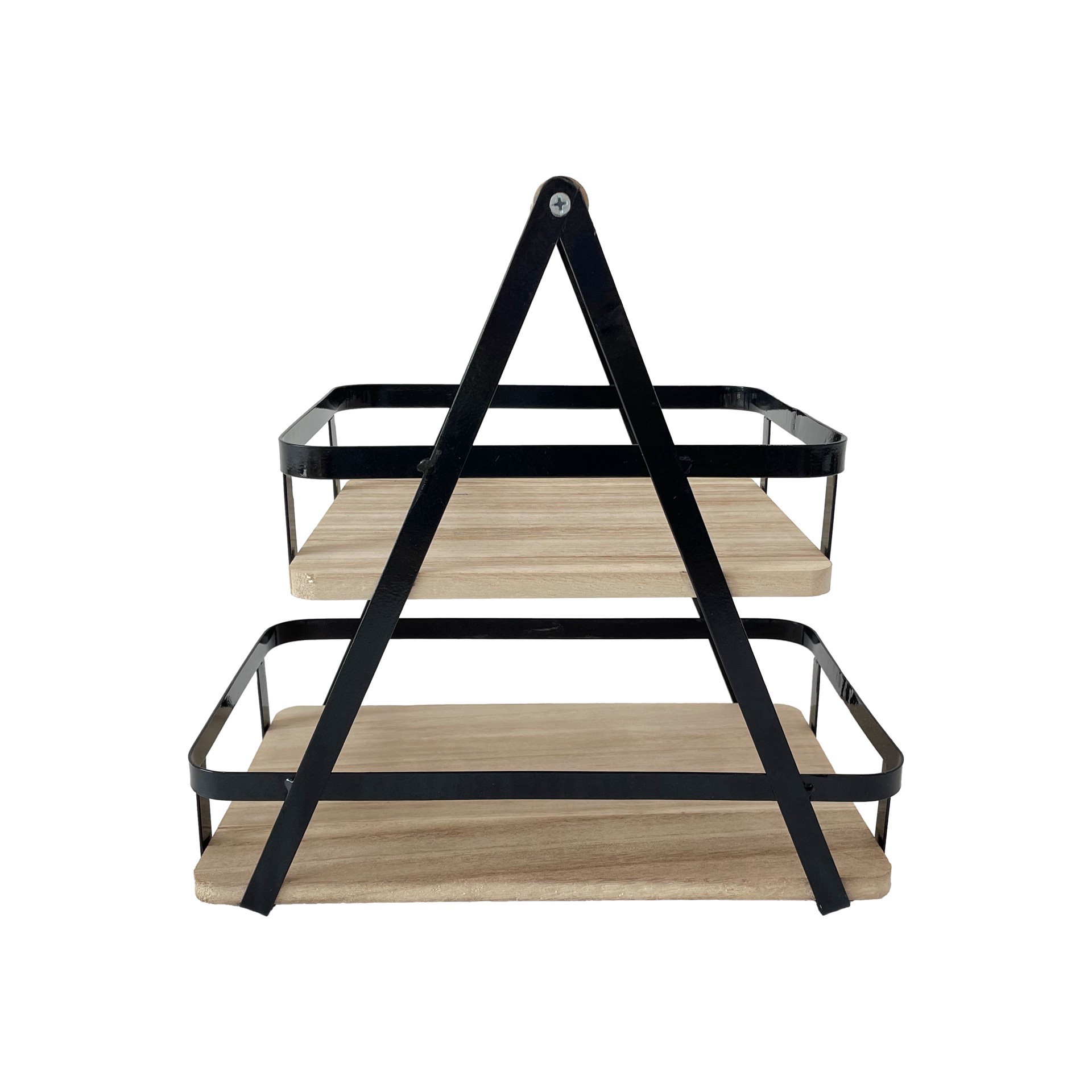slide 4 of 4, 12" Wood & Metal 2-Tier Tray By Ashland, 12 in