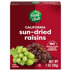 Food Club California Sun-Dried Raisins 1 oz