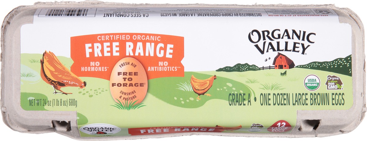 slide 2 of 10, Organic Valley Organic Large Brown Eggs, 12 ct