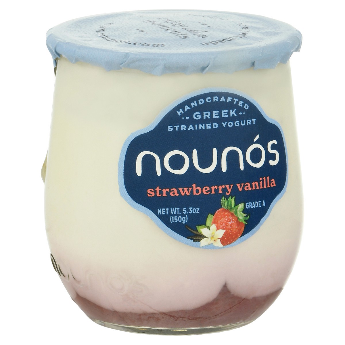 slide 2 of 9, Nounós Strained Greek Strawberry Vanilla Yogurt 5.3 oz, 5.3 oz