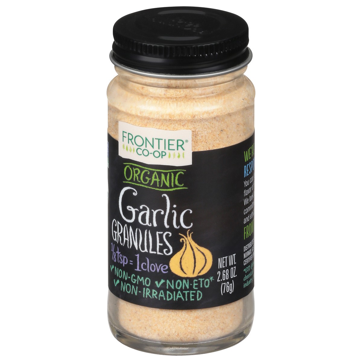 slide 3 of 9, Frontier Co-Op Organic Garlic Granules 2.68 fl oz, 2.68 fl oz