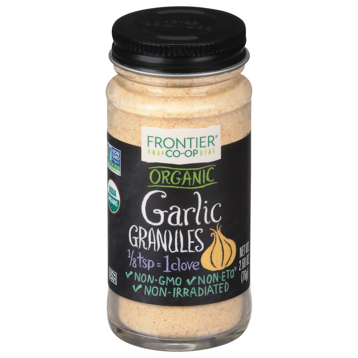 slide 1 of 9, Frontier Co-Op Organic Garlic Granules 2.68 fl oz, 2.68 fl oz