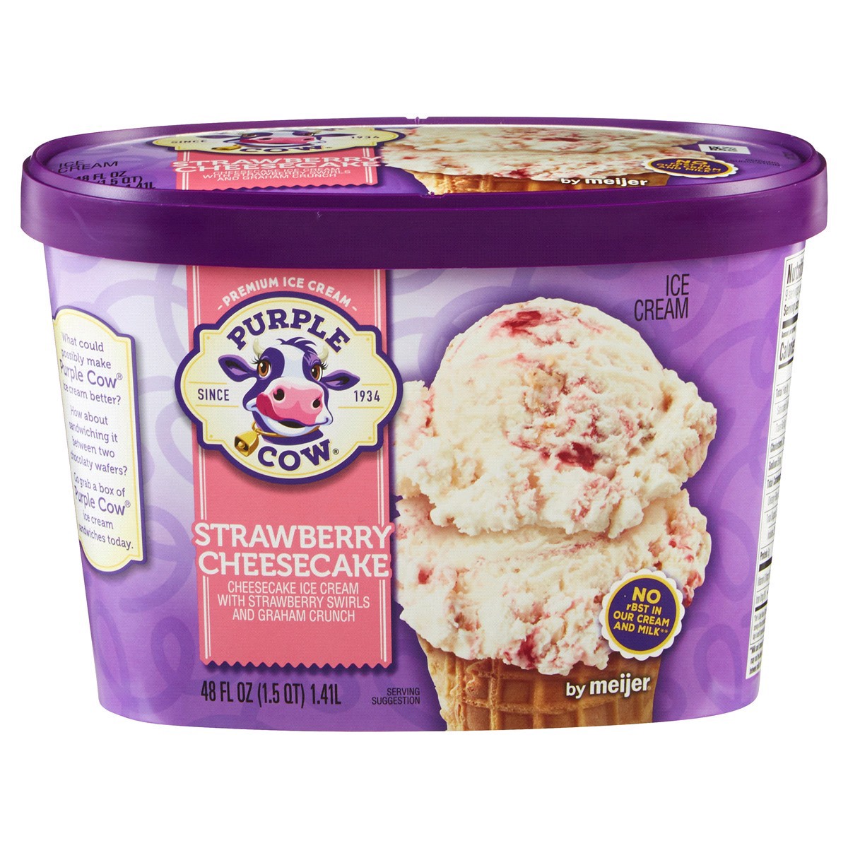 slide 1 of 9, Purple Cow Strawberry Cheesecake Ice Cream, 1.5 qt