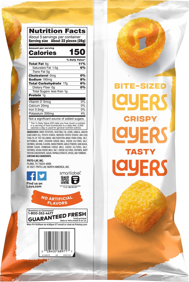 slide 2 of 4, Lay's Layers Three Cheese Flavored Potato Snacks - 4.75 oz, 4.75 oz