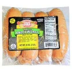 Five Star Brand Natural Casing Garlic Knockwurst 32 oz