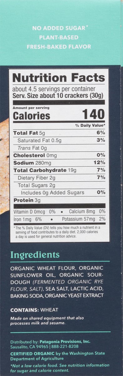 slide 3 of 14, Patagonia Provisions Organic Sourdough Sea Salt Crackers 4.4 oz, 4.4 oz