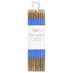 Caspari Slim French Blue/Gold Birthday Candles - 16 ct
