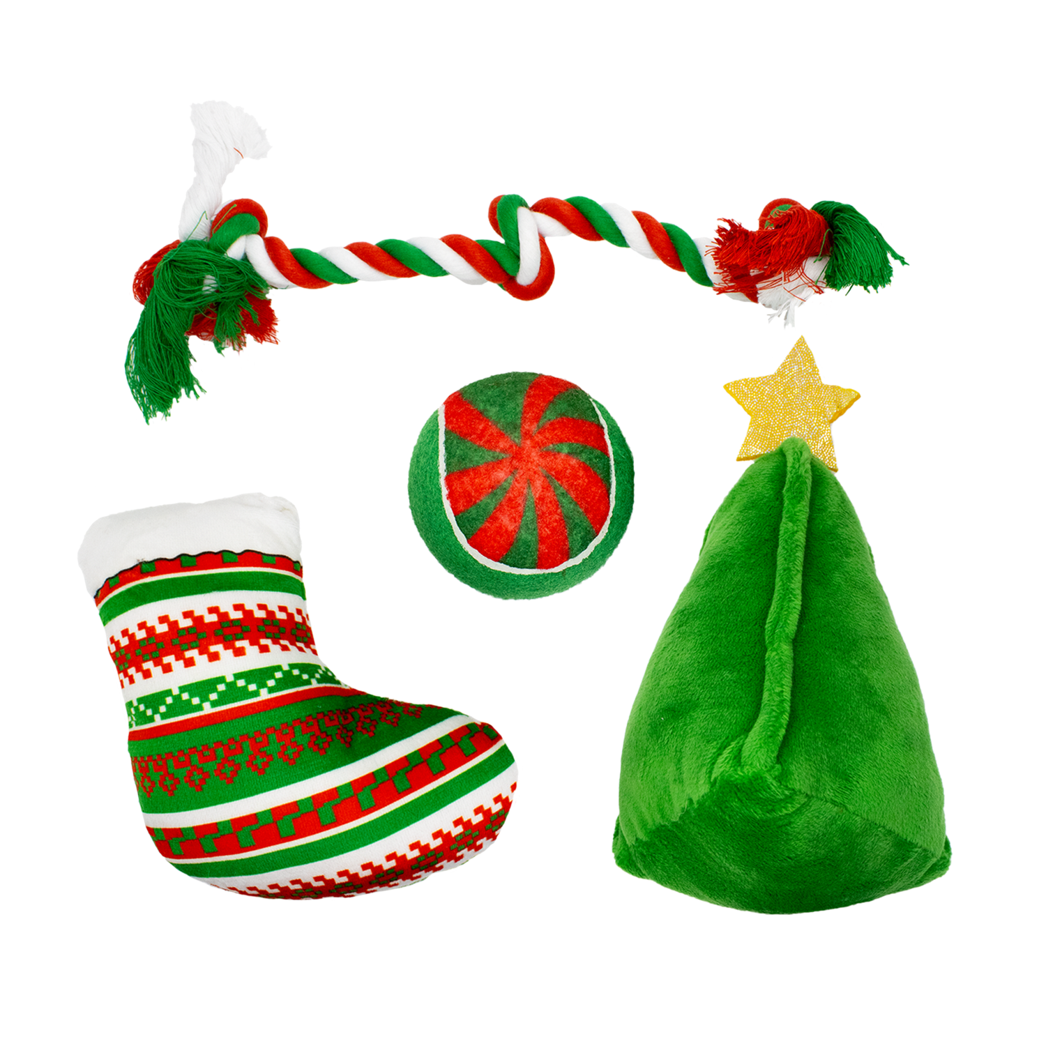 slide 2 of 2, Design Lab 4-Piece Pre-Filled Dog Toy Stocking, Red, 4 pc