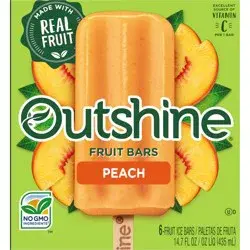 Outshine Peach Fruit Ice Bars 6 Fruit Bars 6 ea