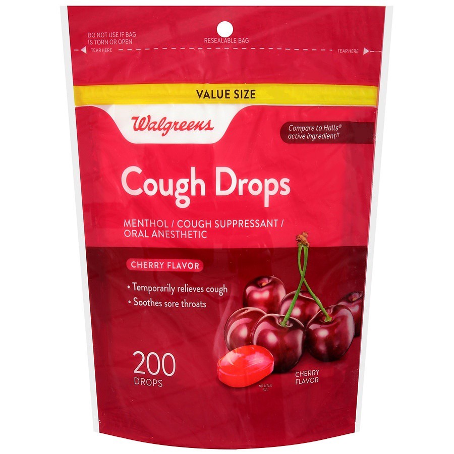 slide 1 of 5, Walgreens Cherry Flavored Cough Drops, 200 ct