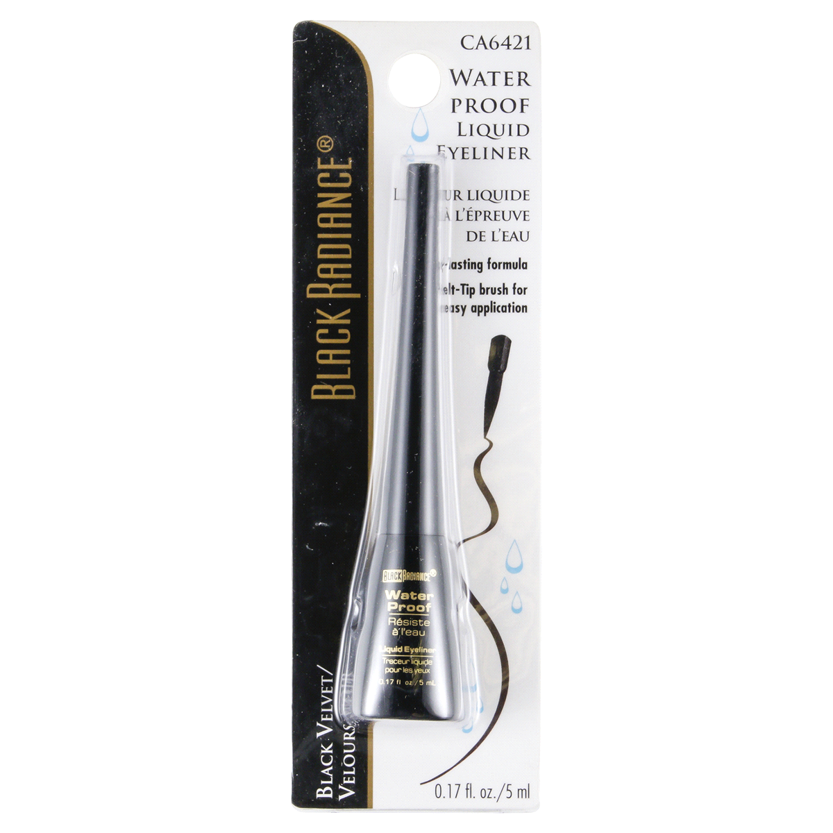 slide 1 of 2, Black Radiance Waterproof Liquid Eyeliner, Black Velvet Ca6421, 0.17 oz