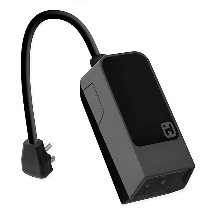 slide 1 of 1, iHome Outdoor Smart Plug - Black, 1.81 in x 1.77 in x 6.26 in