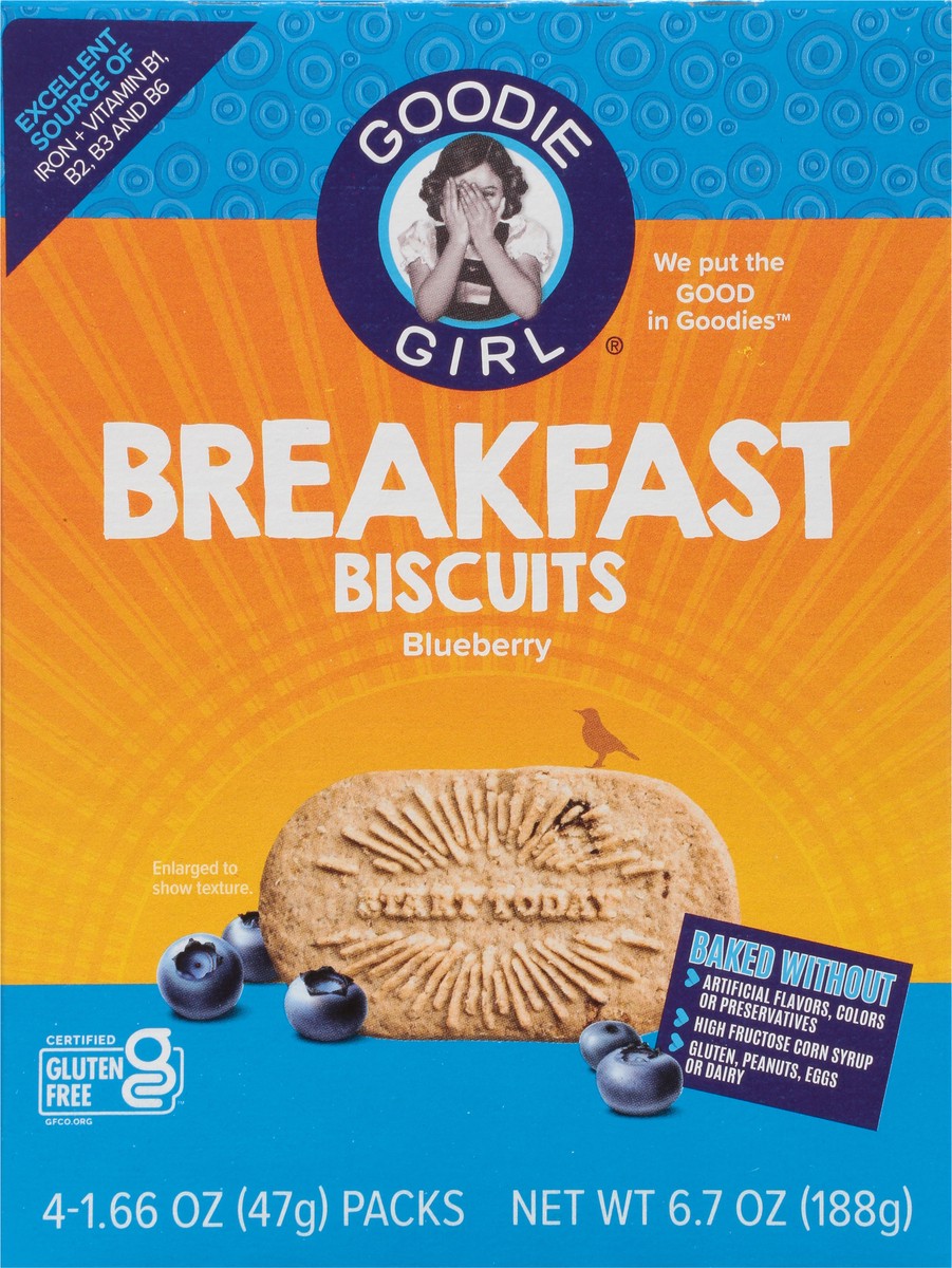 slide 4 of 9, Goodie Girl Breakfast Biscuits, Blueberry, 4 ct