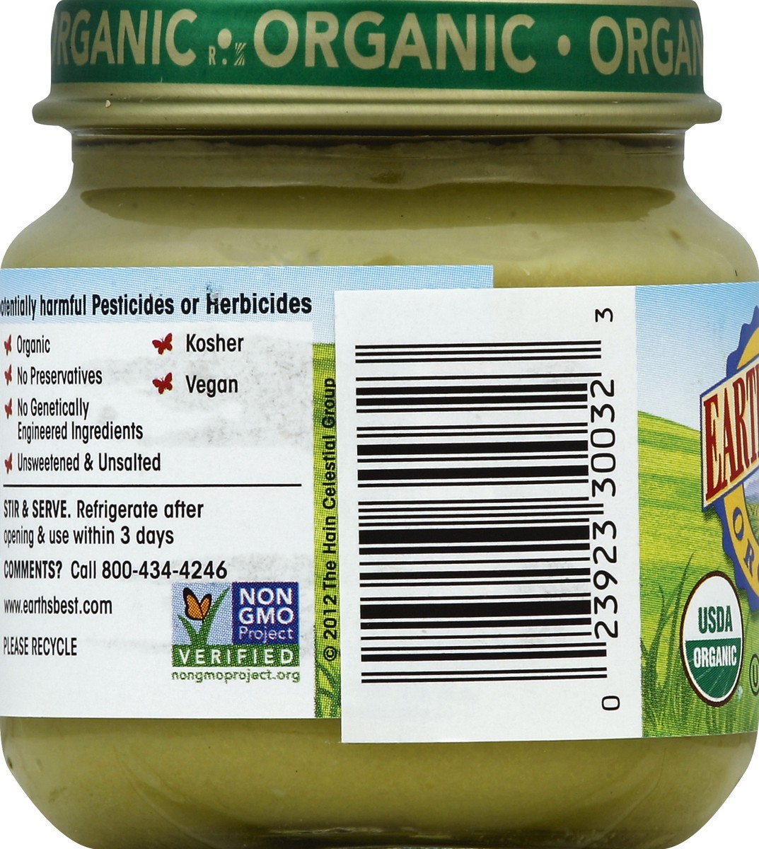 slide 3 of 6, Earth's Best Earths Best Organic Green Peas And Brown Rice Baby Food, 4 oz