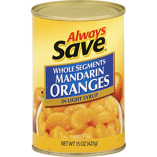 slide 1 of 1, Always Save Whole Segments Mandarin Oranges In Light Syrup, 15 oz