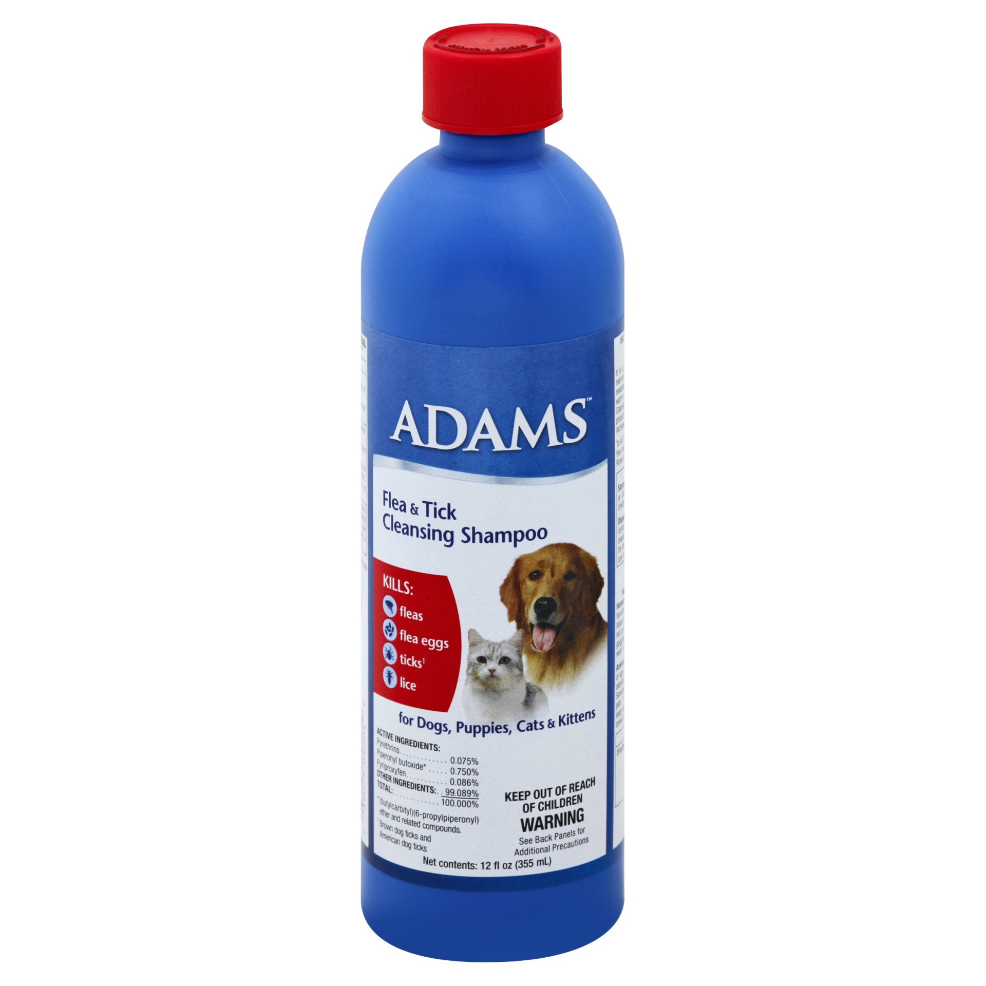 slide 1 of 1, Adams Flea And Tick Cleansing Shampoo For Cats And Dogs, 12 oz