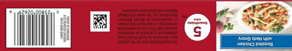 slide 9 of 14, Smart Ones Roasted Chicken with Herb Gravy, Red Potatoes, Carrots, Green Beans, & Rosemary & Thyme Gravy Frozen Meal, 9 oz Box, 9 oz