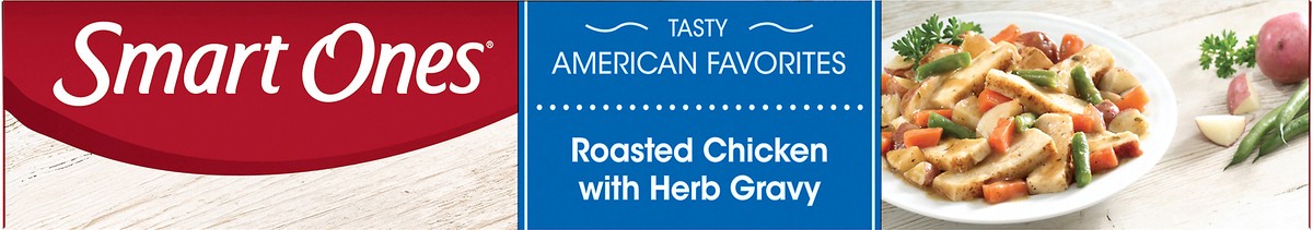 slide 2 of 14, Smart Ones Roasted Chicken with Herb Gravy, Red Potatoes, Carrots, Green Beans, & Rosemary & Thyme Gravy Frozen Meal, 9 oz Box, 9 oz