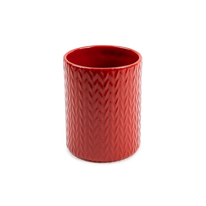 slide 1 of 1, Core Kitchen Holiday Ceramic Utensil Holder - Red, 1 ct