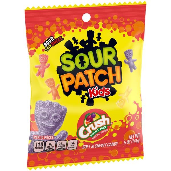 slide 1 of 1, Sour Patch Kids Crush Fruit Mix Soft & Chewy Candy, 5 oz