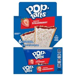 Pop-Tarts Toaster Pastries, Breakfast Foods, Kids Snacks, Frosted Strawberry, 22oz Tray, 12 Pop-Tarts