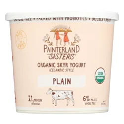 Painterland Sisters Organic 6% Milkfat Whole Milk Icelandic Style Plain Skyr Yogurt 24 oz