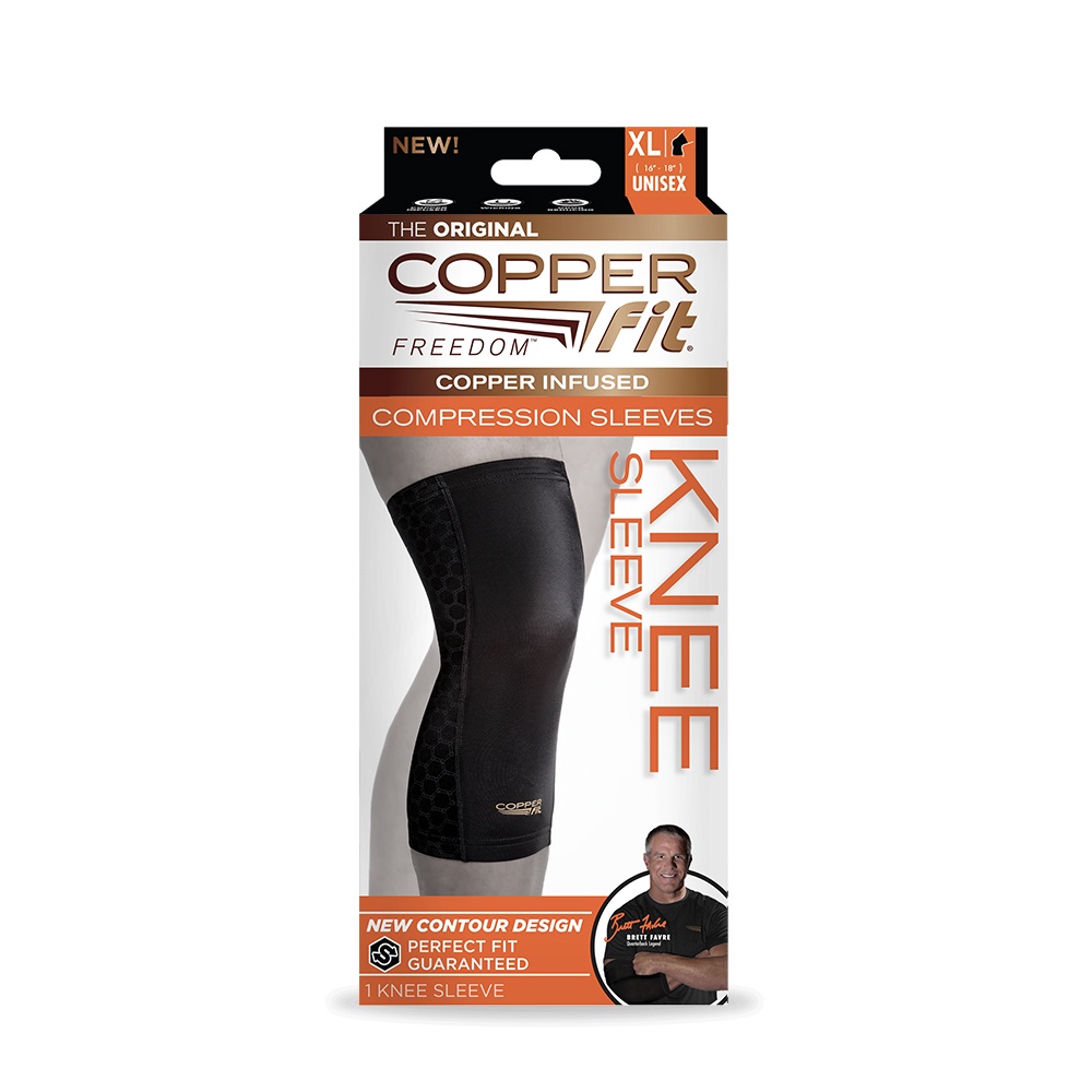 slide 1 of 5, As Seen on TV Copper Fit Knee Compression Sleeve, X-Large, 1 ct