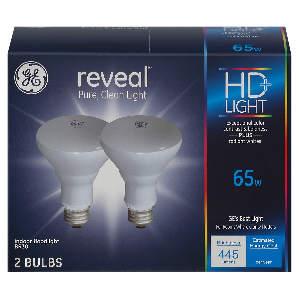 slide 1 of 12, GE Reveal 65 watt Directional Indoor Floodlight Bulbs, 2 ct