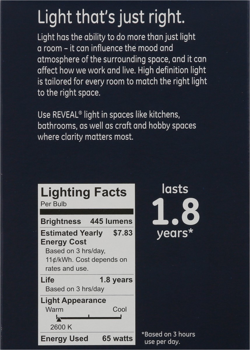 slide 8 of 12, GE Reveal 65 watt Directional Indoor Floodlight Bulbs, 2 ct