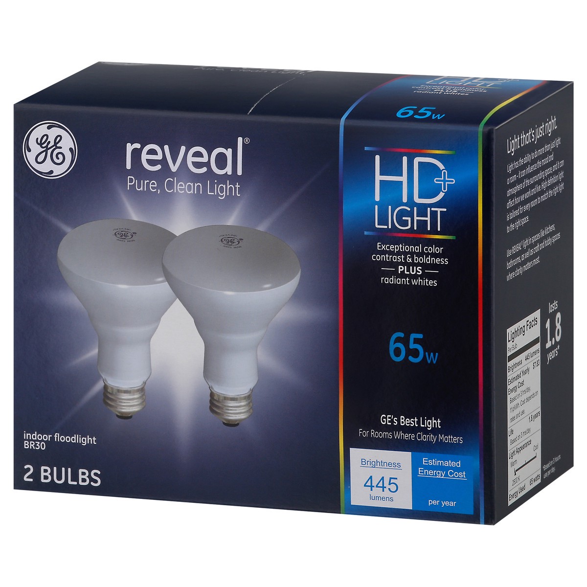 slide 9 of 12, GE Reveal 65 watt Directional Indoor Floodlight Bulbs, 2 ct