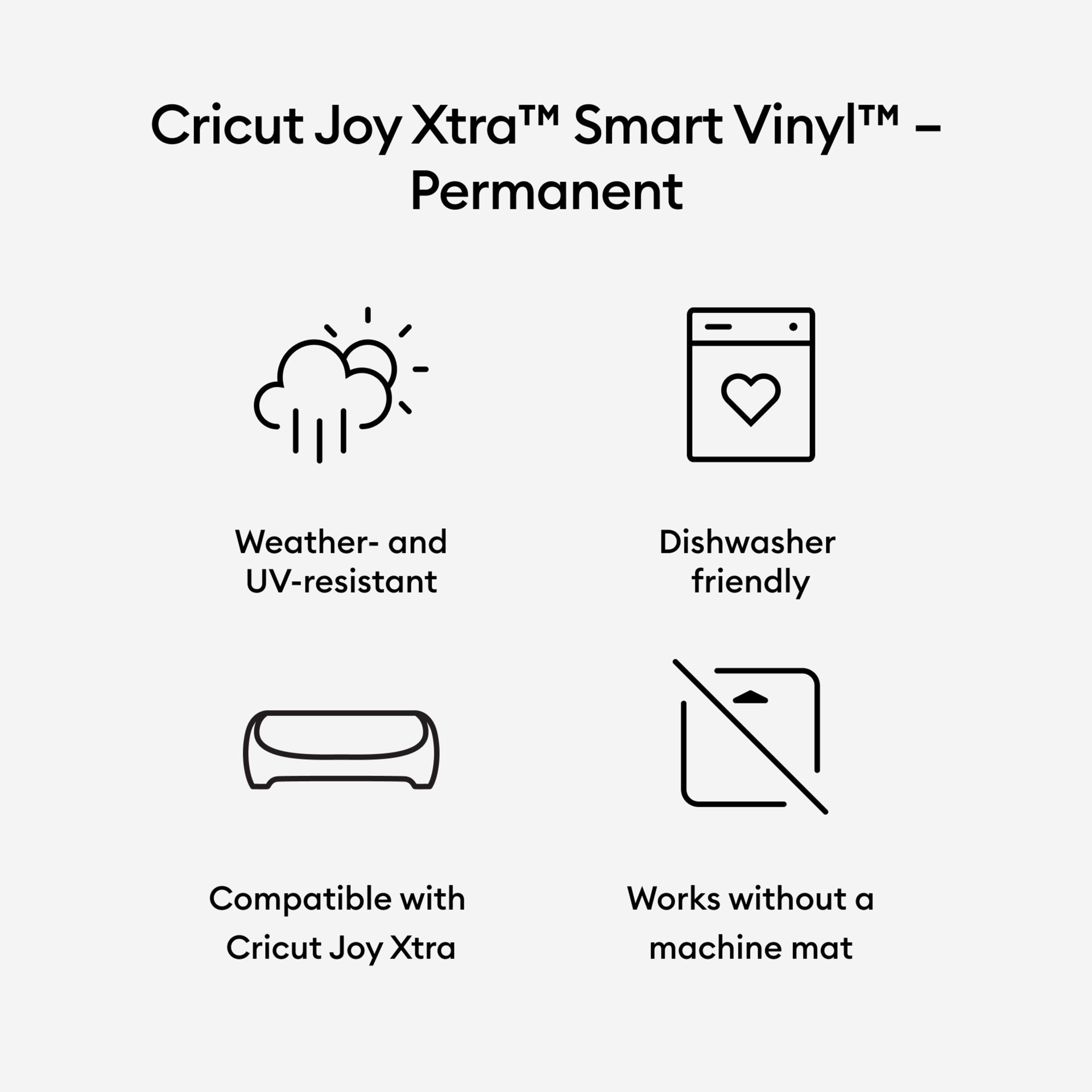 slide 4 of 7, Cricut Joy Xtra Permanent Smart Vinyl Matte Metallic, 3ft., 9.5 in x 3 ft