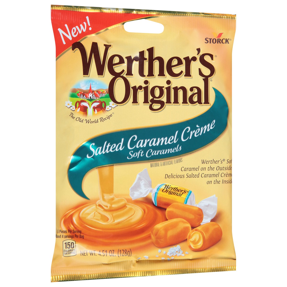 slide 2 of 9, Storck Werthers Salted Creme Soft Caramel Candies, 4.51 oz