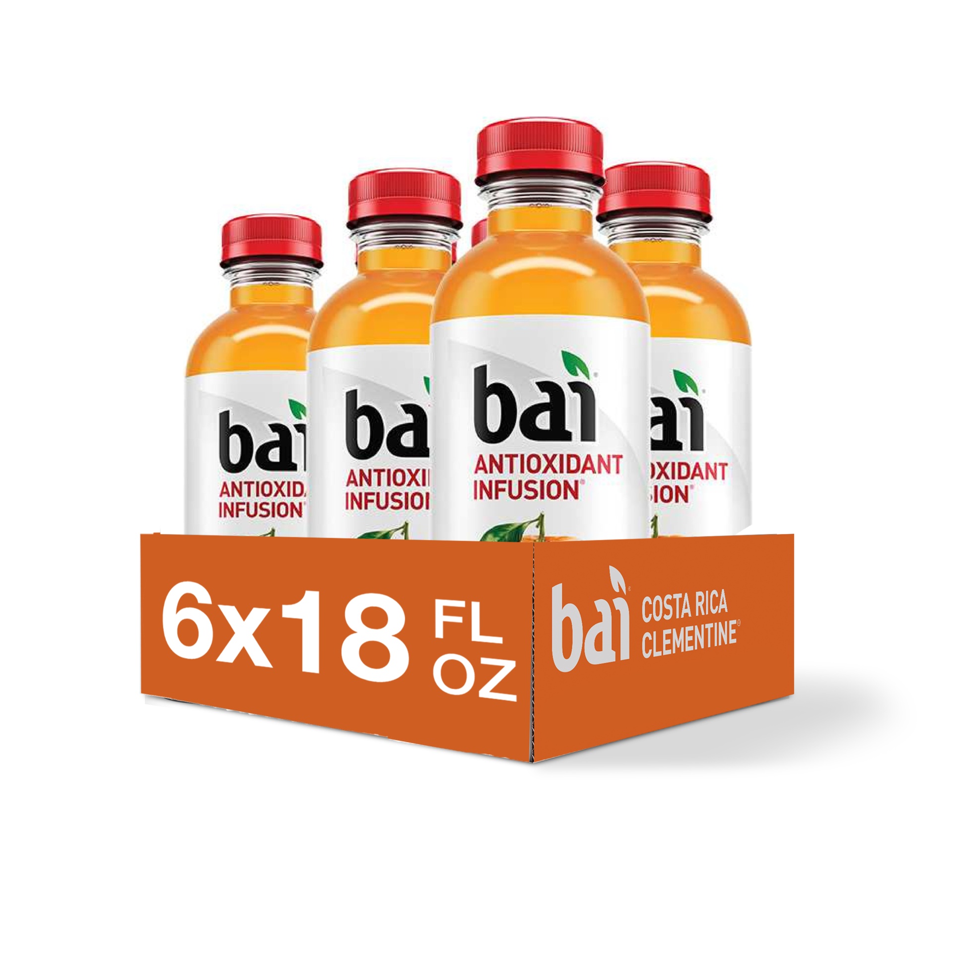 slide 1 of 3, Bai Costa Rica Clementine Antioxidant Infused Beverages, 6 ct; 18 fl oz