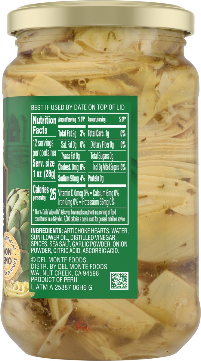slide 11 of 11, Del Monte Quartered Marinated Artichoke Hearts 12 oz. Glass Jar, 12 oz